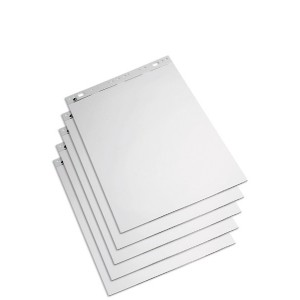 Papir til flipover tavle - 5 blokke á 50 ark.