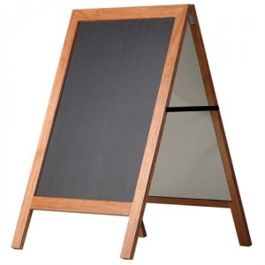 Cafe A-skilt / gadeskilt med sort skrivetavle - Mørk ramme